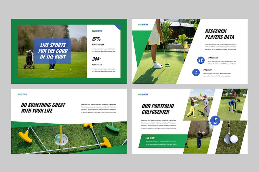 高尔夫球运动俱乐部推广Keynote模板 - 顶尖PPT