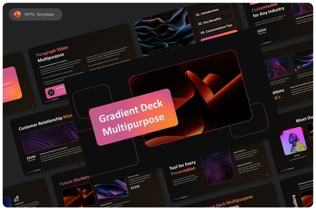 渐变风格商务数据统计分析PPT模板 - 顶尖PPT