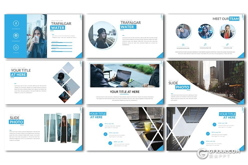 50页欧美扁平化简约商务风格keynote模板 5种主题配色 - 顶尖PPT