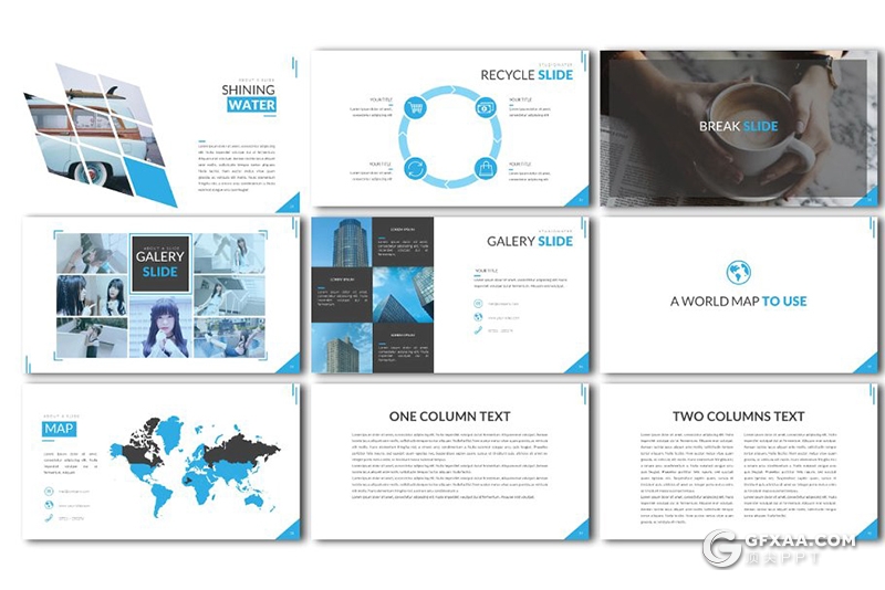 50页欧美扁平化简约商务风格keynote模板 5种主题配色 - 顶尖PPT