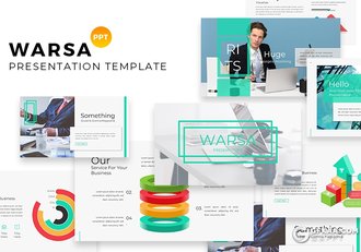 67页扁平化创意方块组合设计商务风格ppt模板 - 顶尖PPT