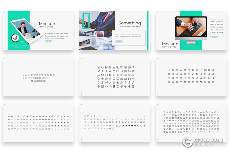 67页扁平化创意方块组合设计商务风格keynote模板 - 顶尖PPT