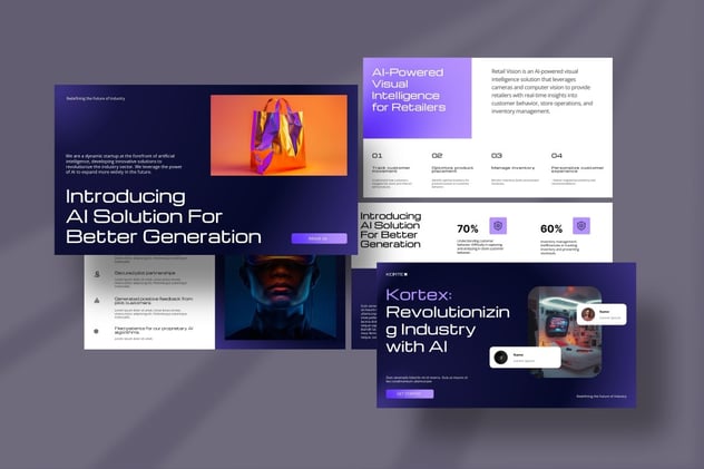 AI人工智能解决方案keynote模板 - 顶尖PPT