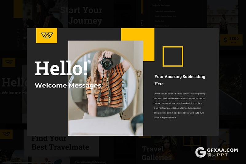 45页国外扁平化户外旅行品牌服饰分析介绍PPT模板 - 顶尖PPT