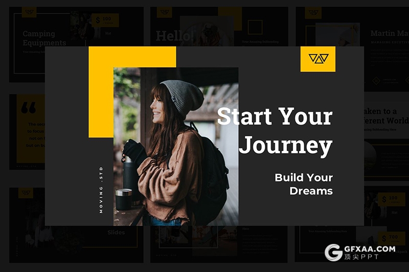 45页国外扁平化户外旅行品牌服饰分析介绍keynote模板 - 顶尖PPT