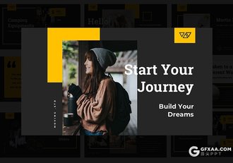 45页国外扁平化户外旅行品牌服饰分析介绍keynote模板 - 顶尖PPT