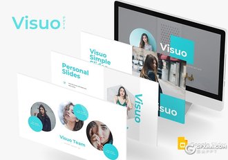 30页扁平化文艺风格商务通用Google slides模板 5种主题配色 - 顶尖PPT