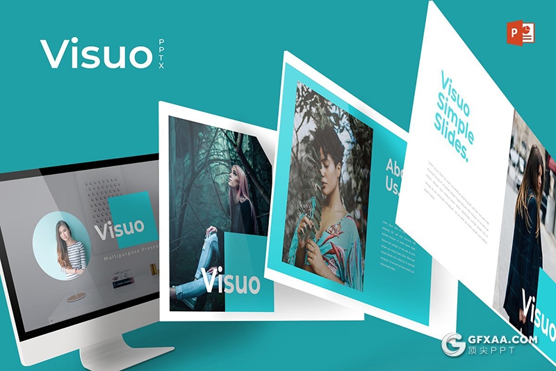 30页扁平化文艺风格商务通用PPT模板 5种主题配色 - 顶尖PPT