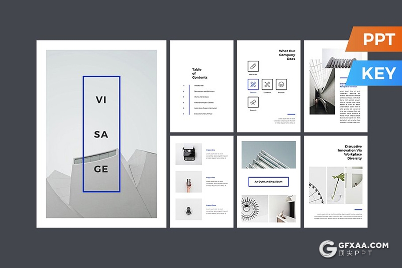 59页A4尺寸规格极致简约文艺商务风格keynote模板 - 顶尖PPT