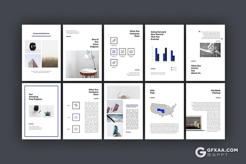 59页A4尺寸规格极致简约文艺商务风格keynote模板 - 顶尖PPT