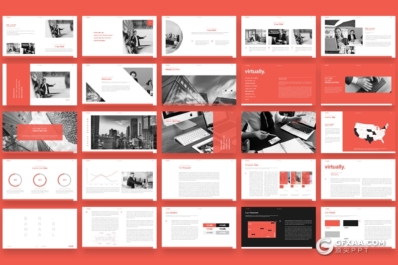 50页红色项目方案提报介绍展示PPT模板 - 顶尖PPT