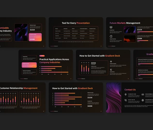 渐变风格商务数据统计分析PPT模板 - 顶尖PPT