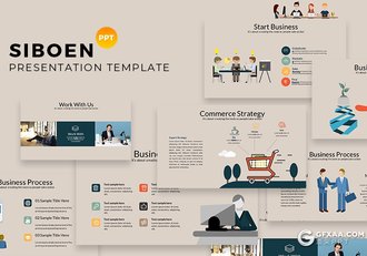 100页欧美商务风格卡通商务图形工作汇报计划企业介绍通用ppt模板 - 顶尖PPT