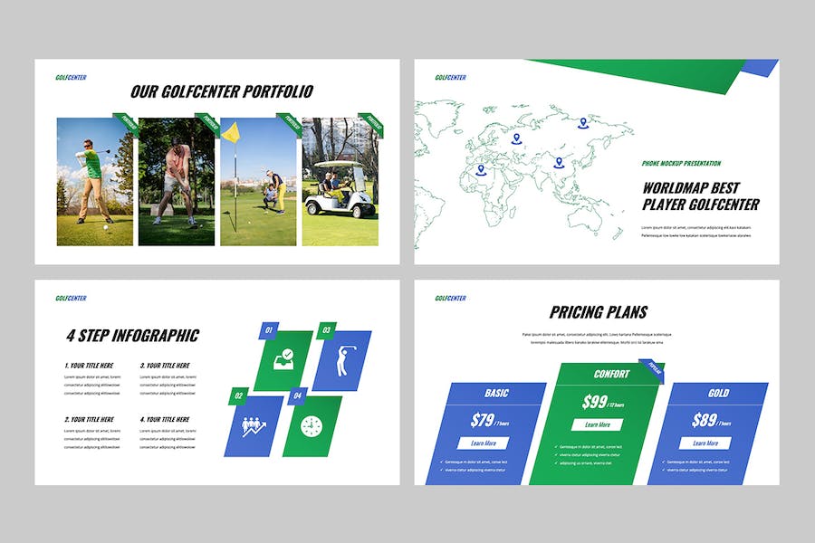 高尔夫球运动俱乐部推广Keynote模板 - 顶尖PPT