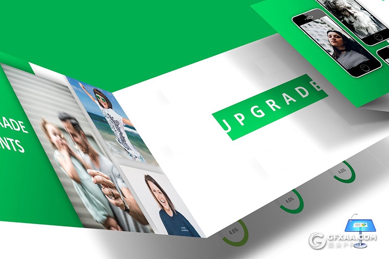 30页5种配色扁平化商务多用途keynote模板 - 顶尖PPT