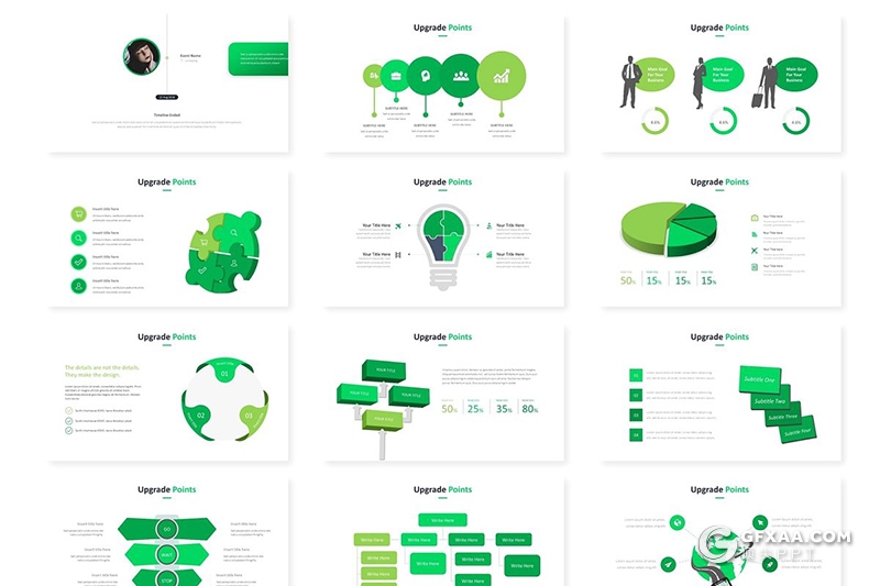 30页5种配色扁平化商务多用途keynote模板 - 顶尖PPT