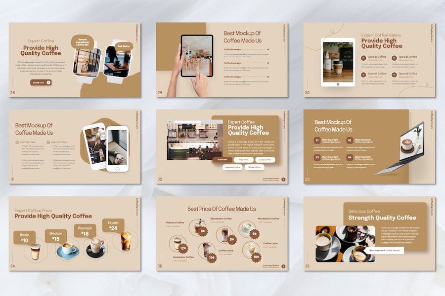 咖啡品牌行业竞品分析keynote模板 - 顶尖PPT