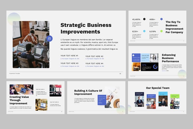 商务风格业务改进PPT模板 - 顶尖PPT