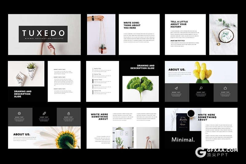 82页极致简约欧美文艺风格PPT模板国外商务多用途PPT模板 - 顶尖PPT