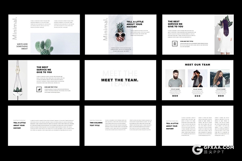 82页极致简约欧美文艺风格PPT模板国外商务多用途PPT模板 - 顶尖PPT