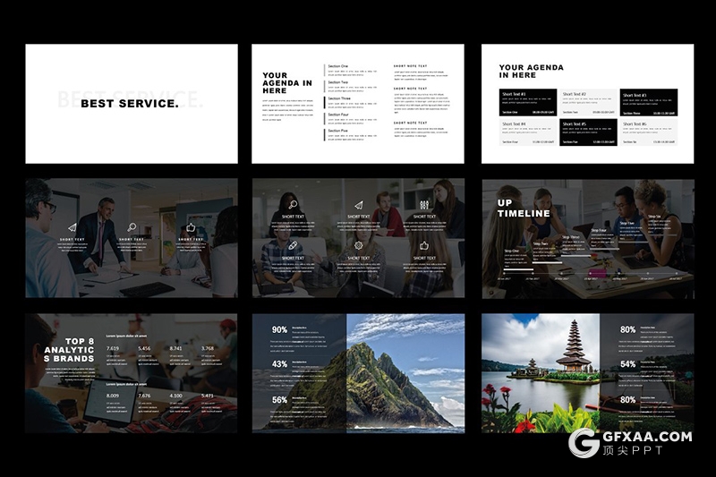 82页极致简约欧美文艺风格PPT模板国外商务多用途PPT模板 - 顶尖PPT