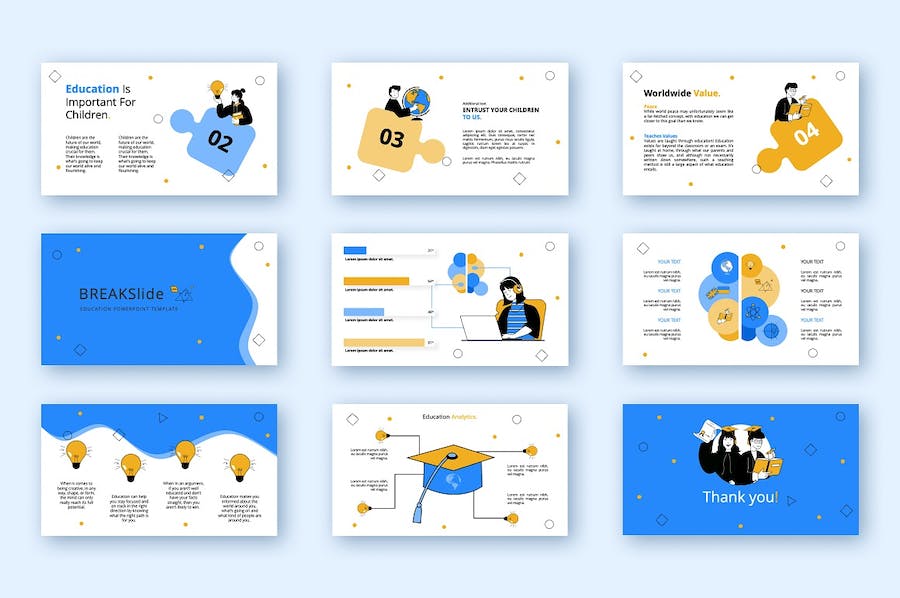 教育培训主题人物插画图解PPT模板 - 顶尖PPT