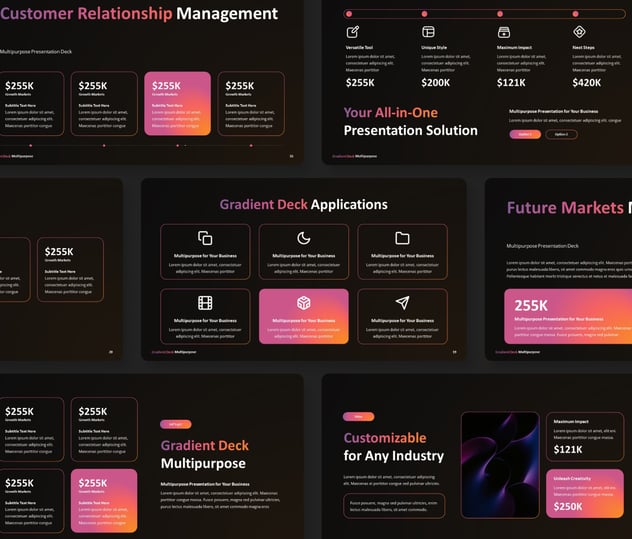 渐变风格商务数据统计分析PPT模板 - 顶尖PPT