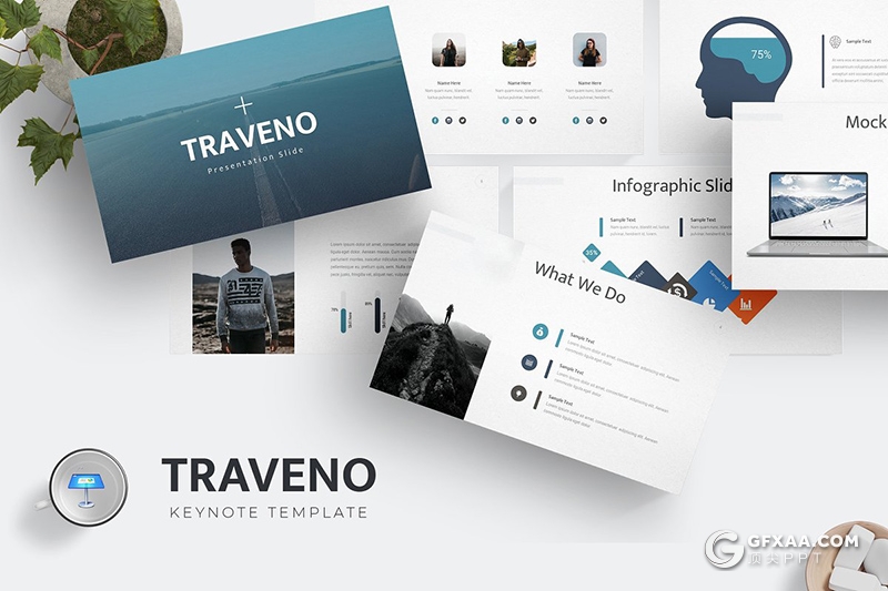 30页5种主题配色国外商务工作汇报计划keynote模板 - 顶尖PPT