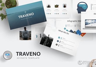 30页5种主题配色国外商务工作汇报计划keynote模板 - 顶尖PPT