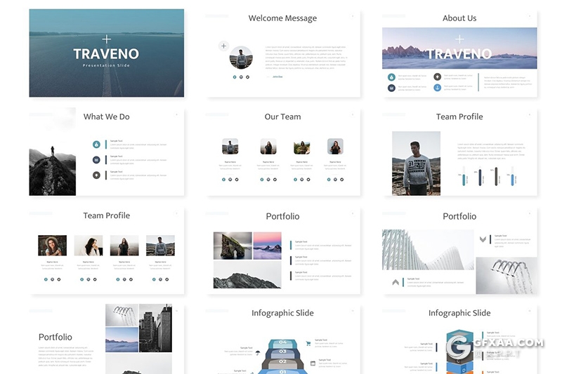 30页5种主题配色国外商务工作汇报计划keynote模板 - 顶尖PPT