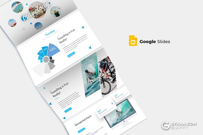 30页旅游度假行业数据分析调研旅游公司工作汇报Google slides模板 5种主题配色 - 顶尖PPT
