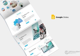 30页旅游度假行业数据分析调研旅游公司工作汇报Google slides模板 5种主题配色 - 顶尖PPT