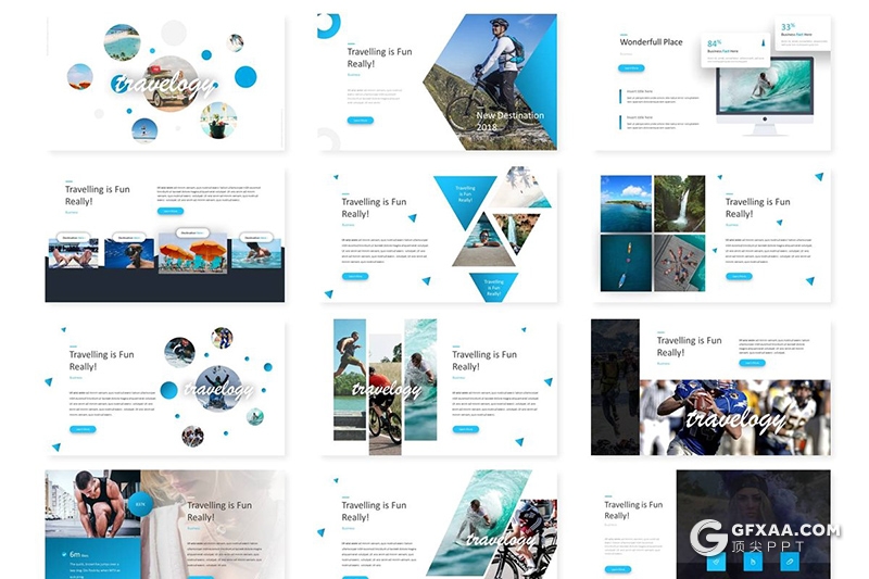 30页旅游度假行业数据分析调研旅游公司工作汇报Google slides模板 5种主题配色 - 顶尖PPT
