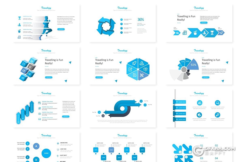 30页旅游度假行业数据分析调研旅游公司工作汇报Google slides模板 5种主题配色 - 顶尖PPT