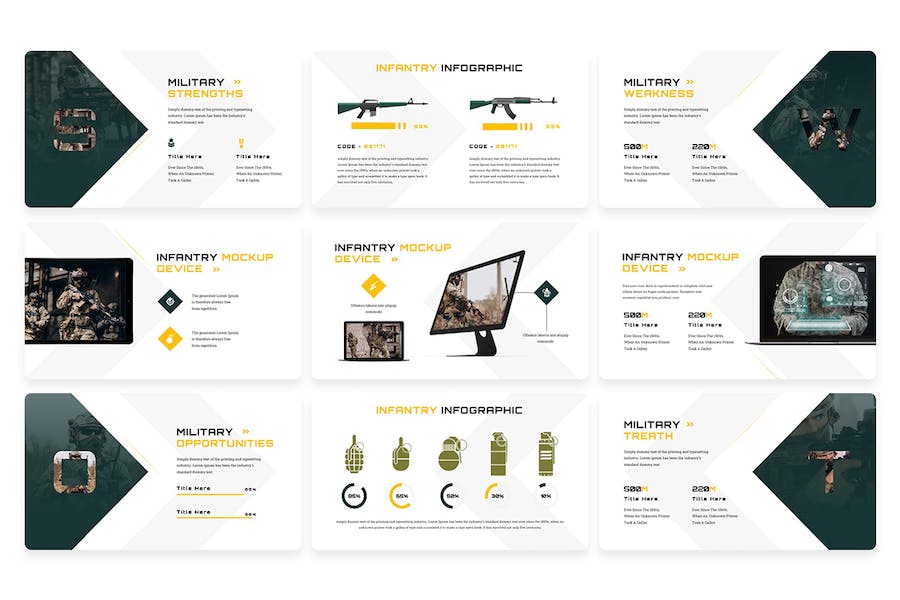 军事教育培训步兵作战军事武器展示keynote模板 - 顶尖PPT