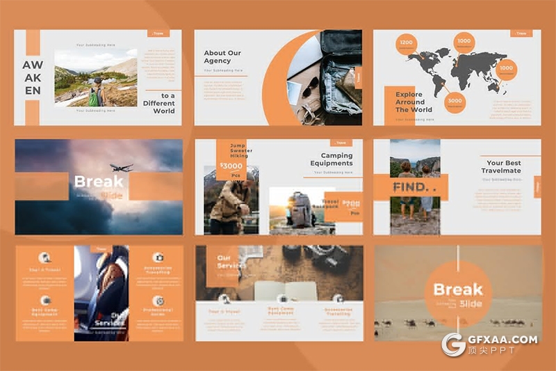 50页旅游社旅游公司业务展示工作汇报商务PPT模板 - 顶尖PPT