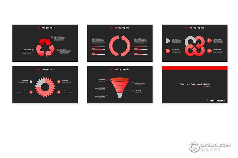 30页扁平化商务工作汇报工作分析Google slides模板 5种主题配色 - 顶尖PPT