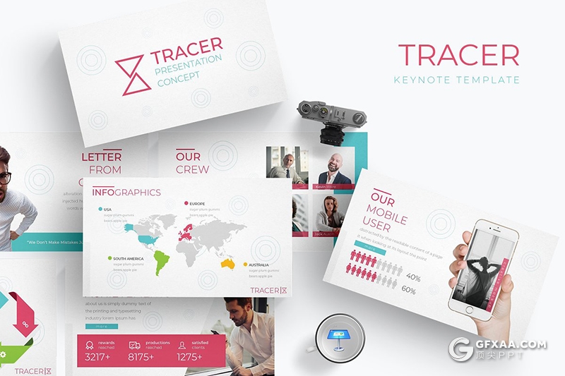 30页5种配色多色搭配企业团队介绍工作汇报keynote模板 - 顶尖PPT