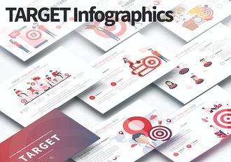 目标箭靶要点信息展示人物插画图形PPT目标 - 顶尖PPT