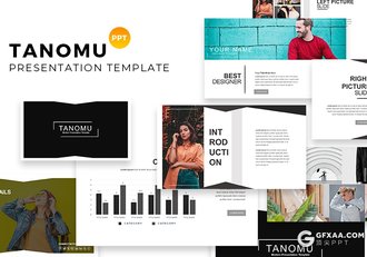 50页极简杂志风格摄影图片展示模特写真服装展示PPT模板 - 顶尖PPT