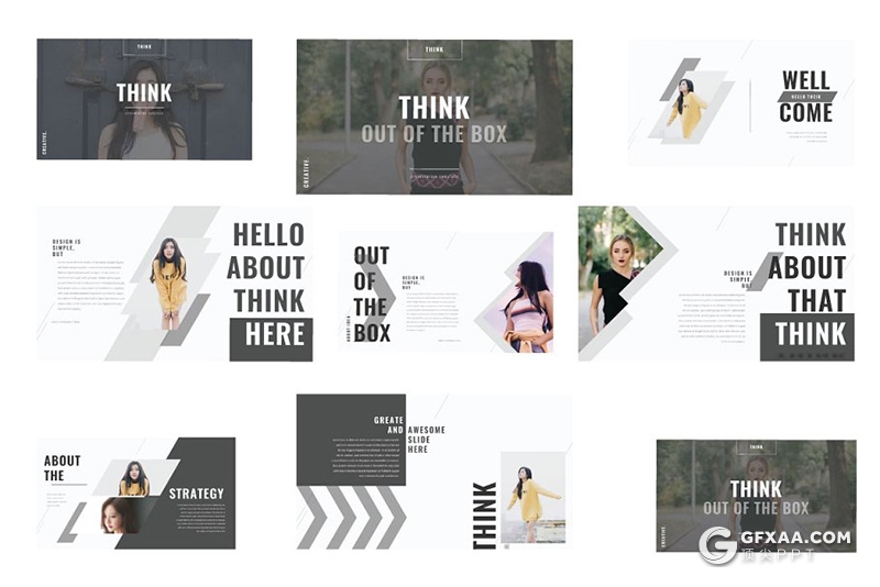 72页创意多边形组合艺术杂志风格PPT模板 - 顶尖PPT