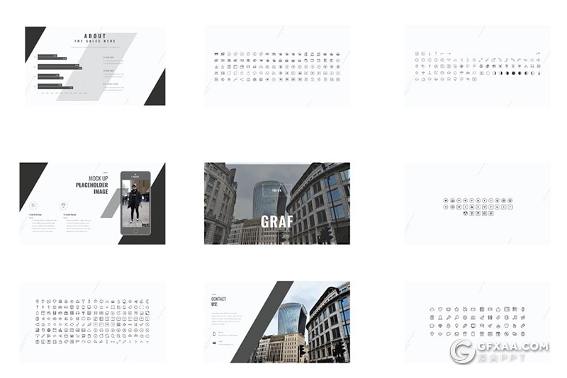 72页创意多边形组合艺术杂志风格PPT模板 - 顶尖PPT