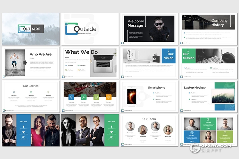 30页公司内部架构人员介绍公司案例展示通用keynote模板 5种主题配色 - 顶尖PPT