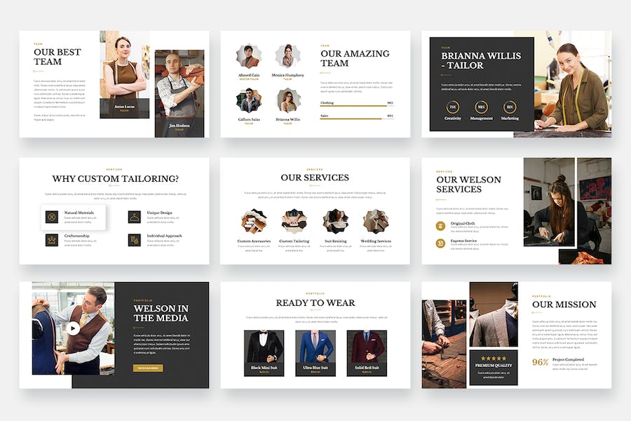 裁缝行业定制服务Keynote模板 - 顶尖PPT