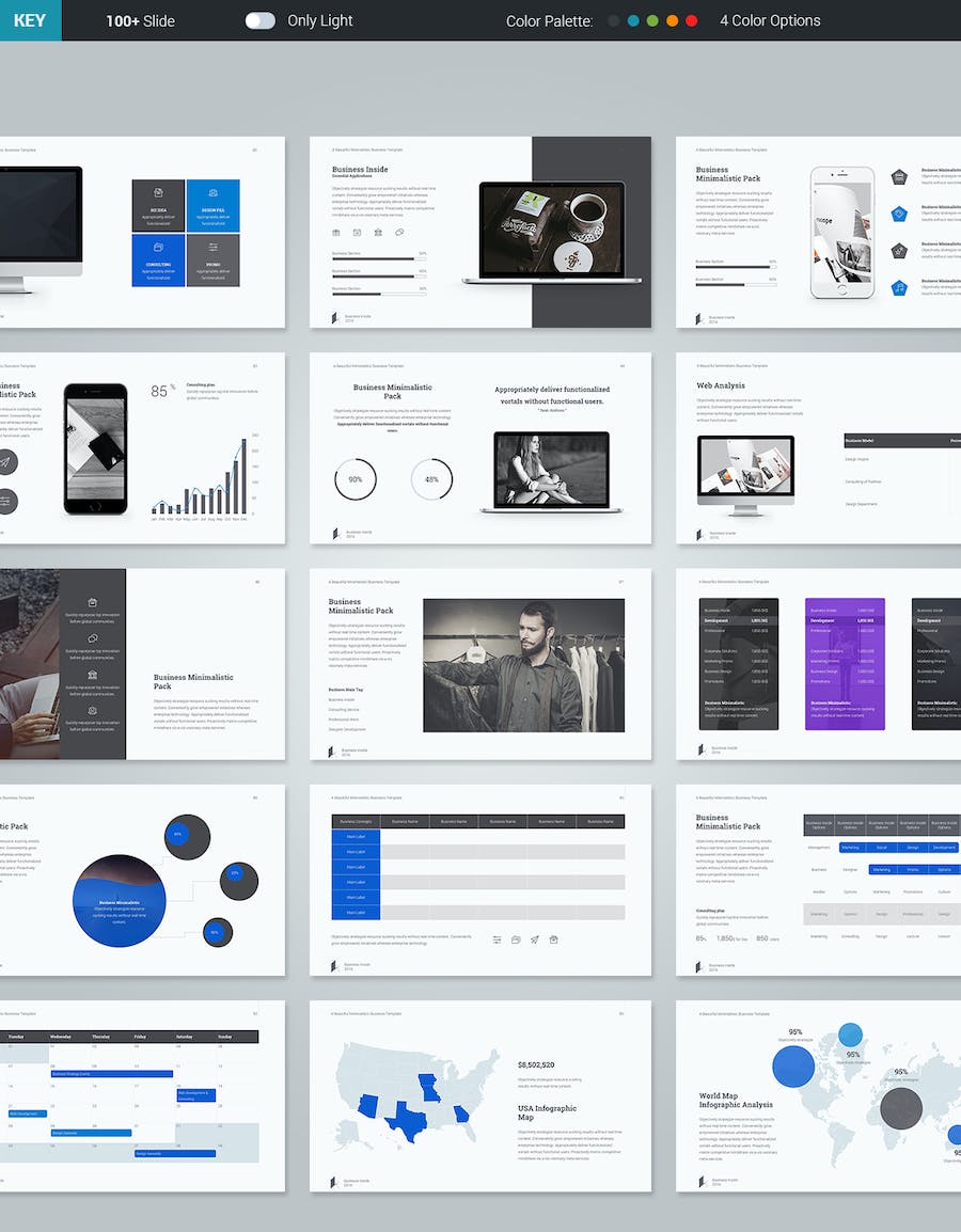 极简风格创意公司作品案例展示商务合作keynote模板 - 顶尖PPT