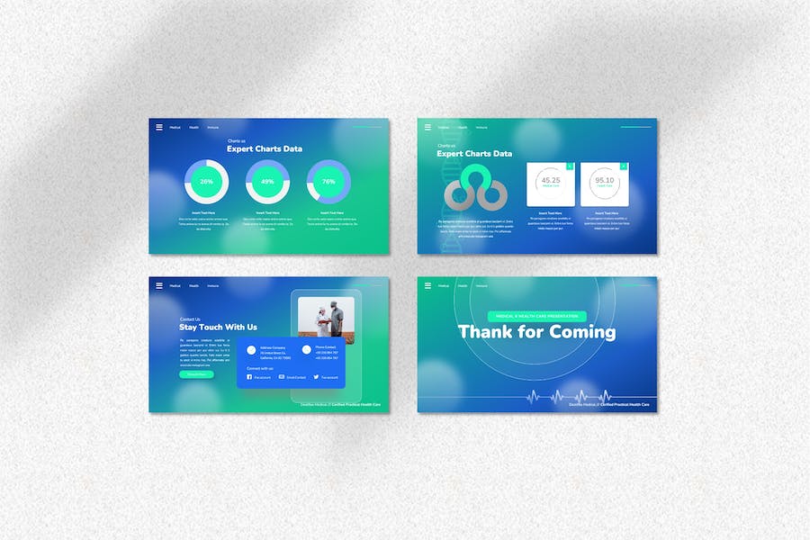 医疗健康行业方案演讲PPT模板 - 顶尖PPT