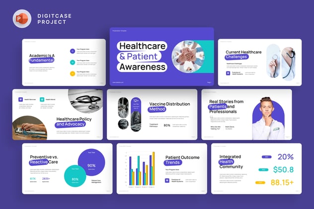 医疗保健疾病预防诊断治疗PPT模板 - 顶尖PPT