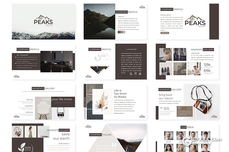 30页5种主题配色国外商务数据分析统计Google slides模板 - 顶尖PPT