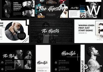 62页黑色时尚杂志男人装模特服装展PPT模板 - 顶尖PPT