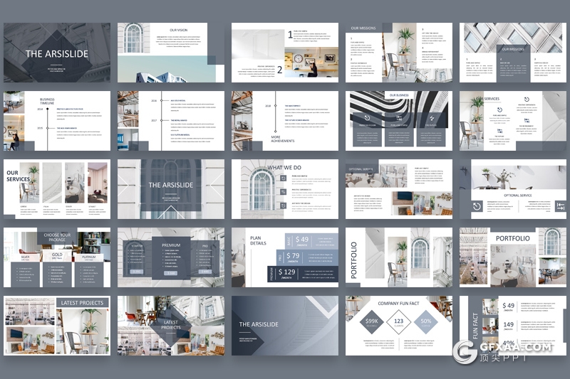 58页简约风格室内家居装饰业务介绍展示PPT模板 - 顶尖PPT